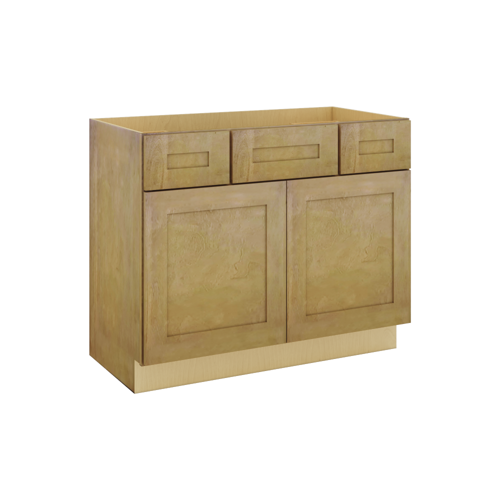 Modernform Cabinet Natural Shaker 42" W X 34 1/2" H X 21" D Combo Cabinet w/2 Side Drawers